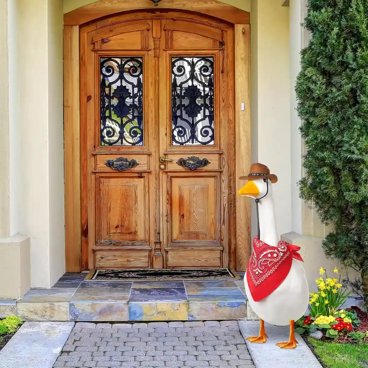 Pet Cowboy Costume Set for Ducks or Geese with Hat and Bandana