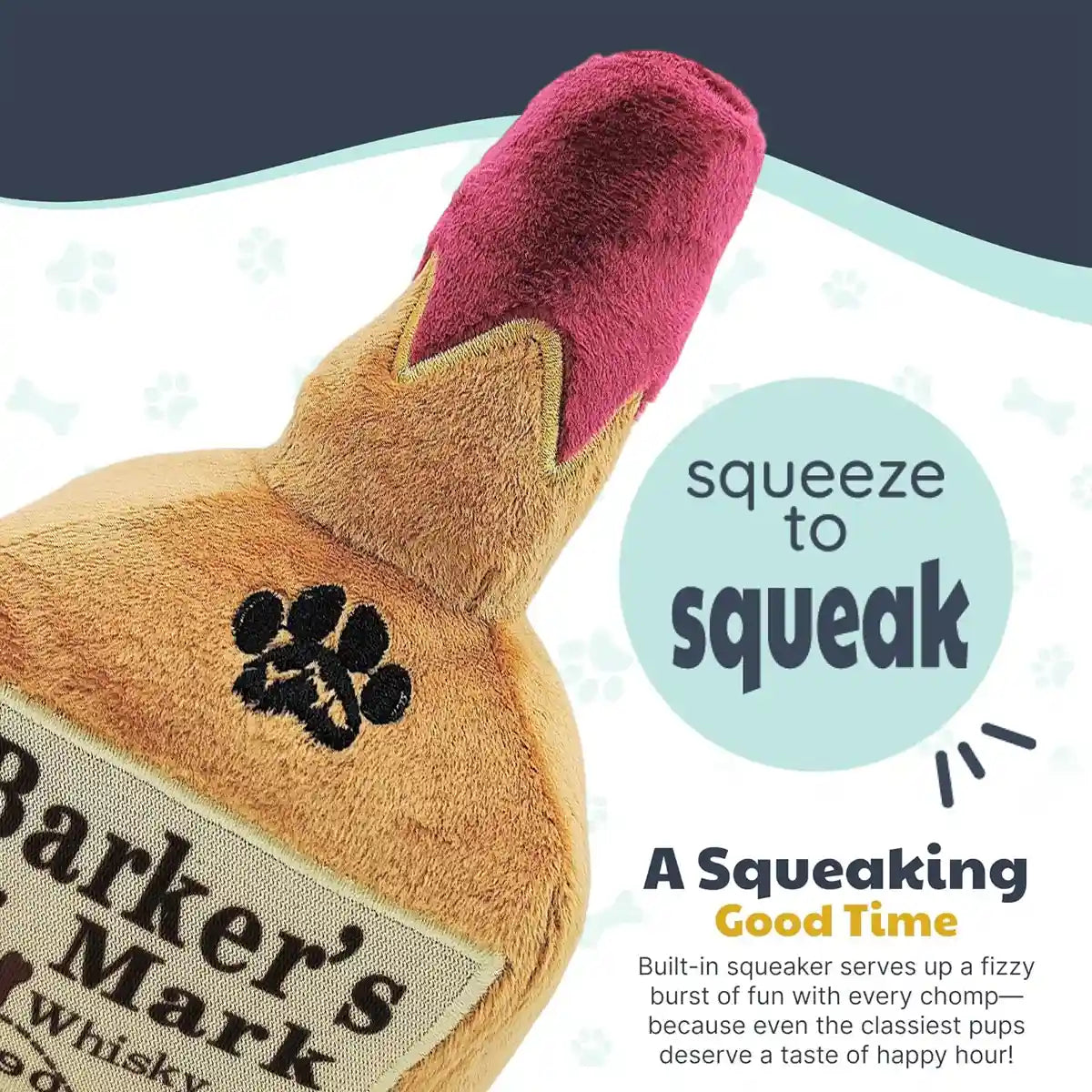 Squeaky Bottle Plush Dog Toy for Interactive Play