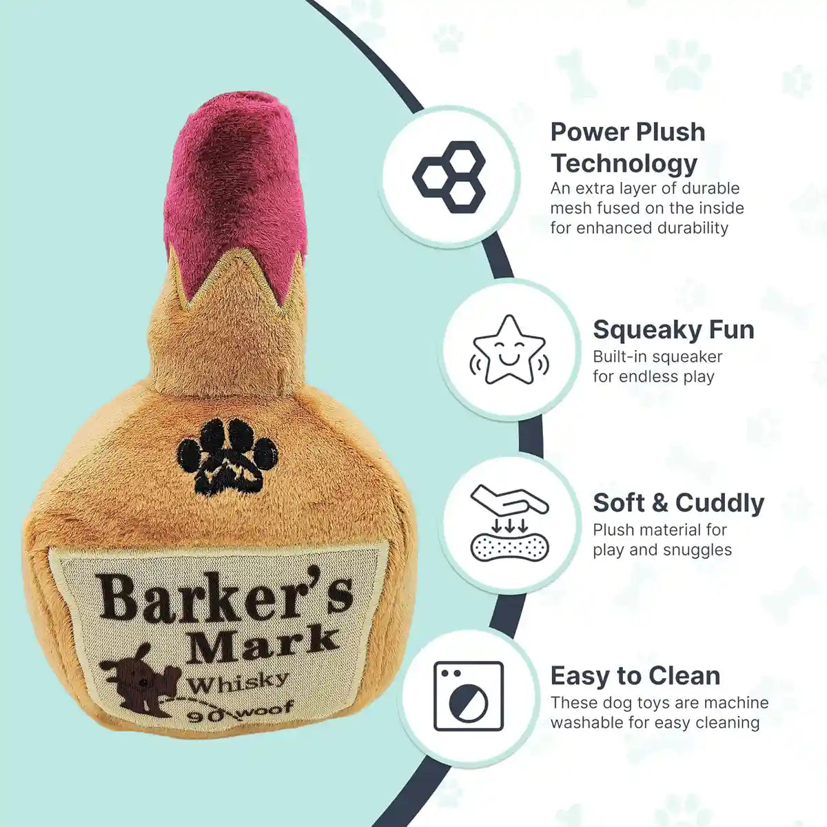 Squeaky Bottle Plush Dog Toy for Interactive Play