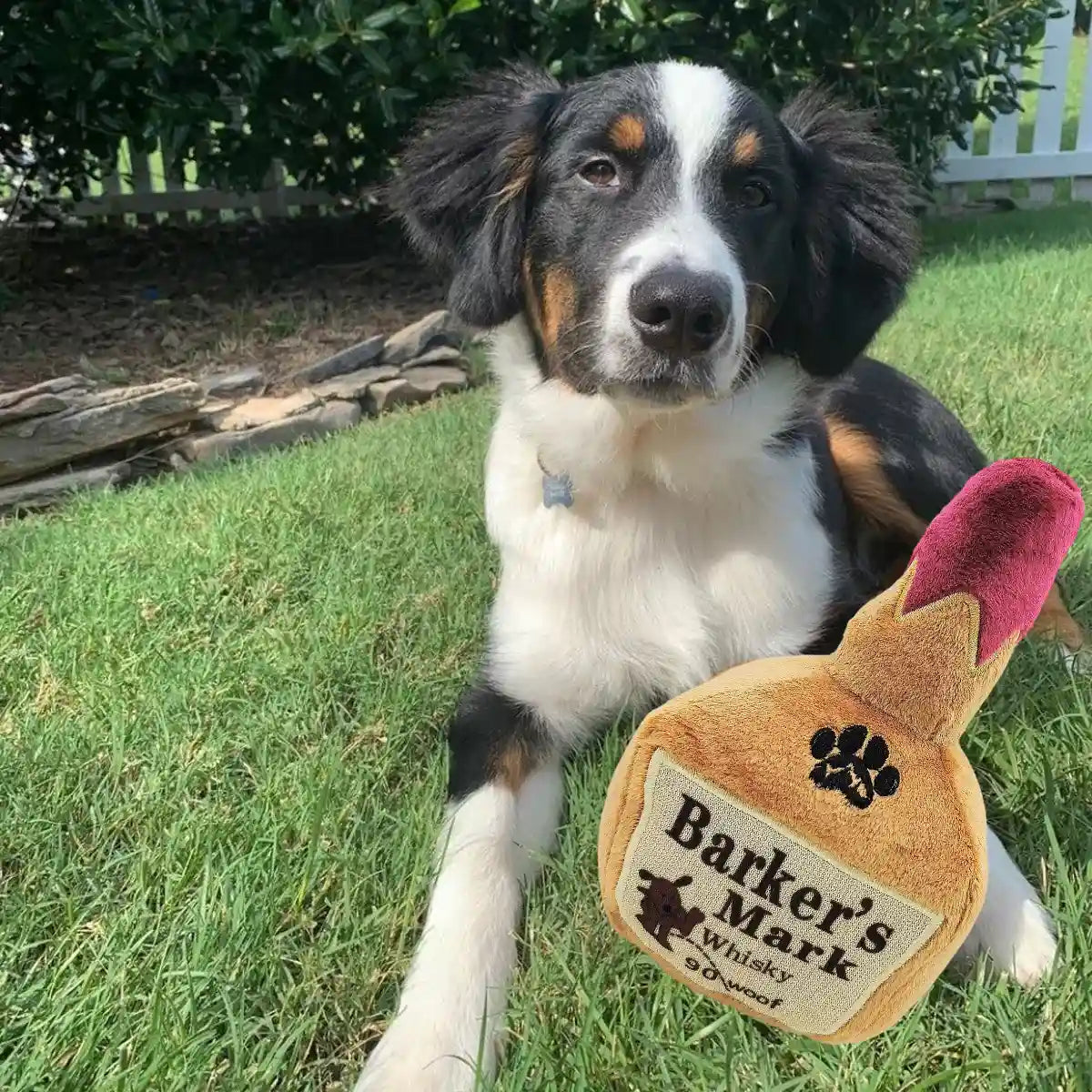 Squeaky Bottle Plush Dog Toy for Interactive Play