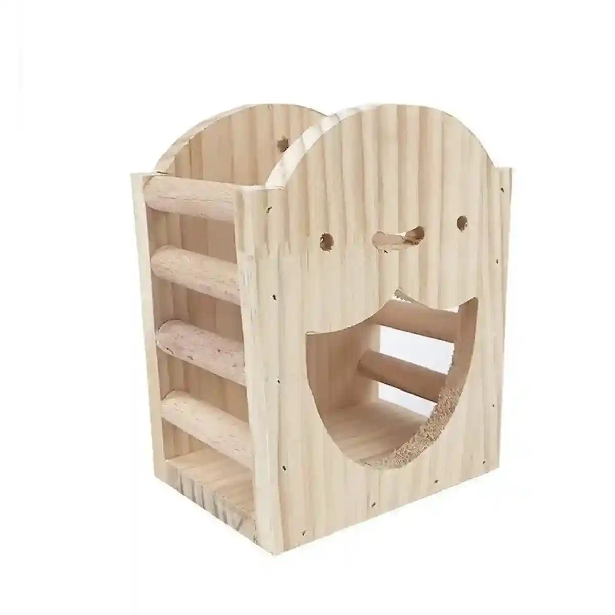 Natural Wooden Hay Feeder for Rabbits Bunny Grass Rack Box