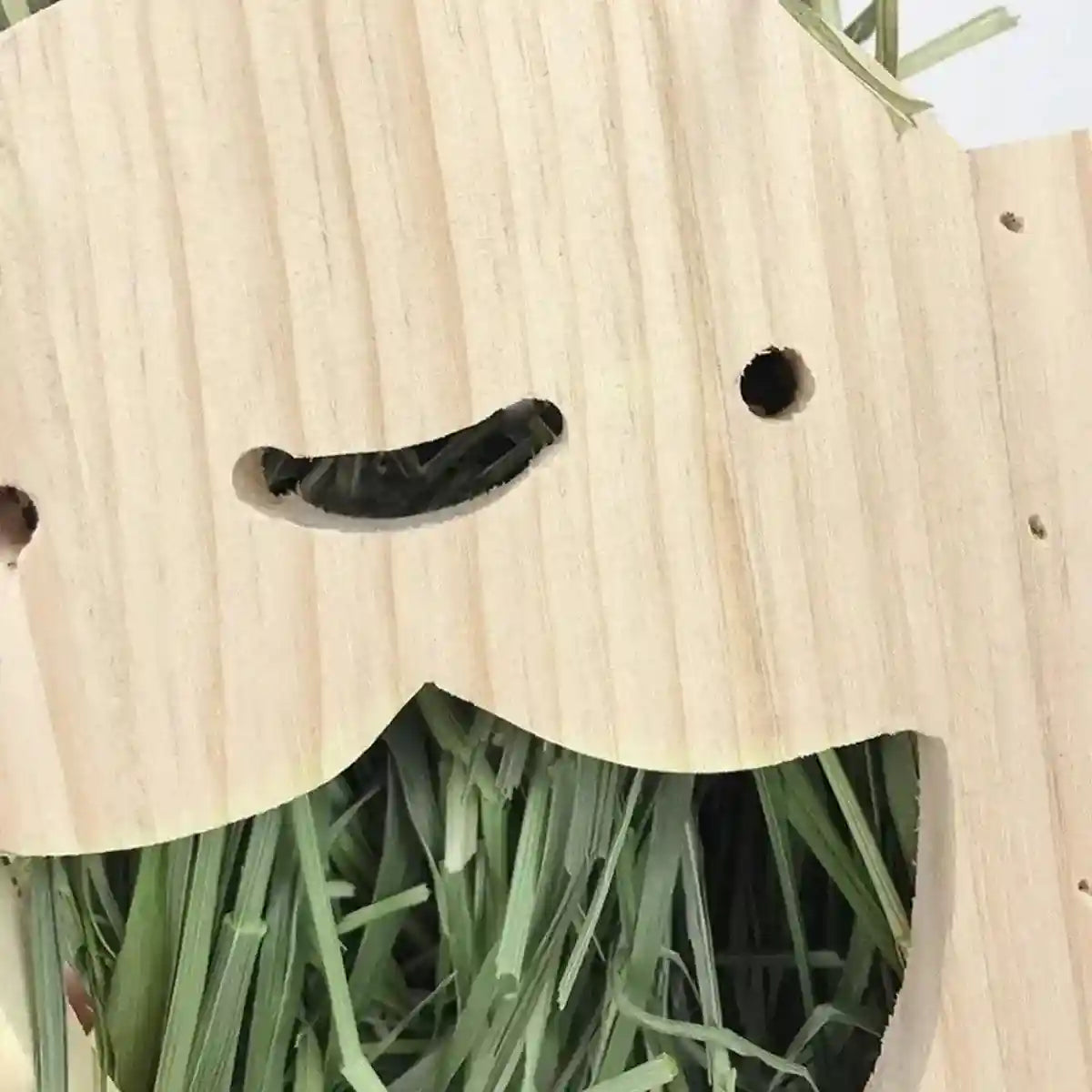 Natural Wooden Hay Feeder for Rabbits Bunny Grass Rack Box