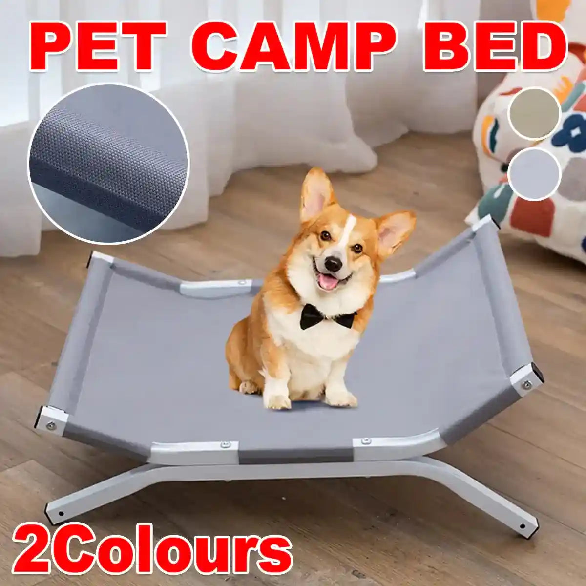 Elevated Pet Camp Bed Breathable Mesh & Steel Frame