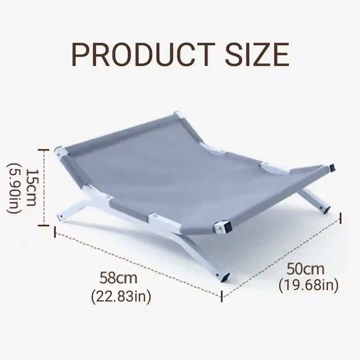 Elevated Pet Camp Bed Breathable Mesh & Steel Frame