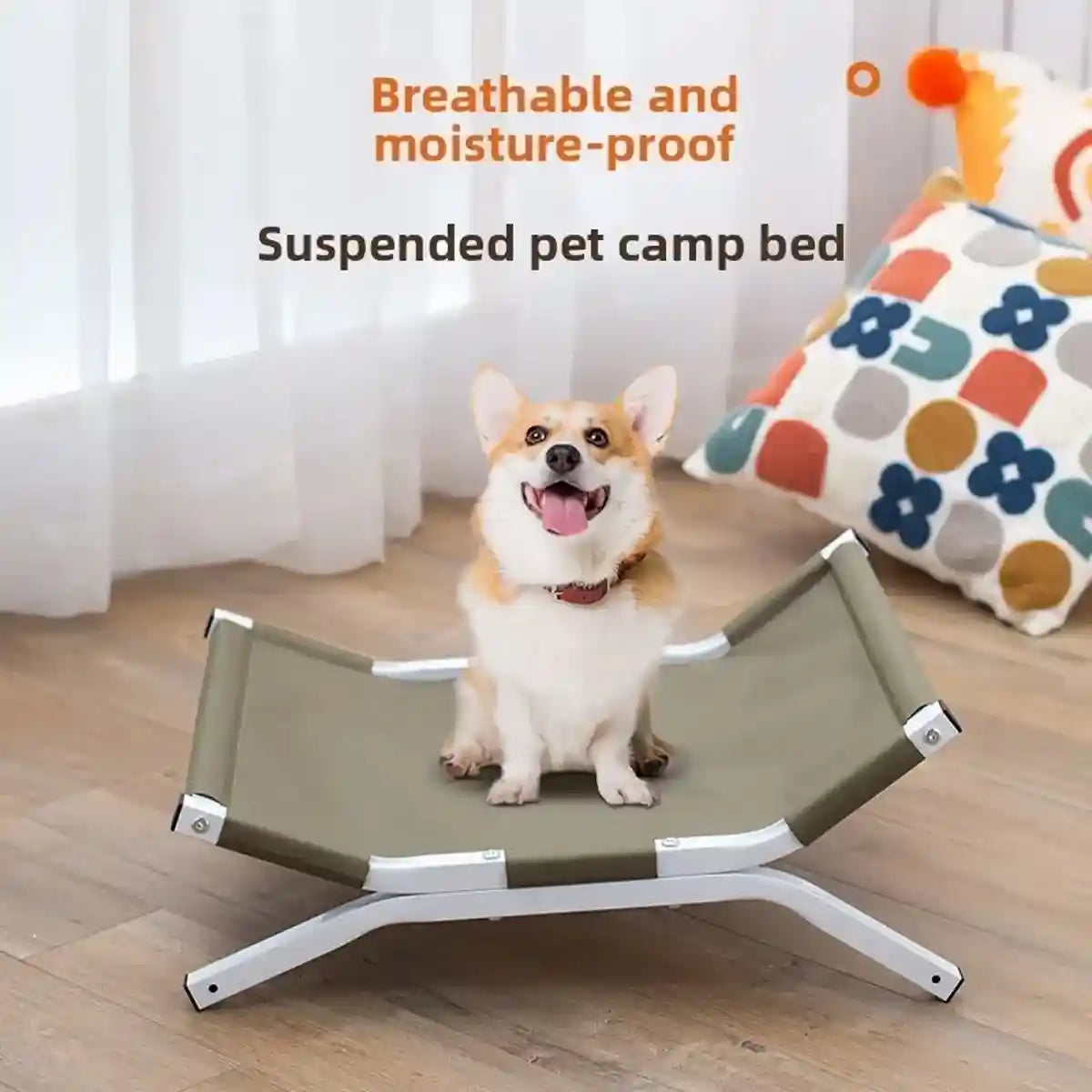 Elevated Pet Camp Bed Breathable Mesh & Steel Frame