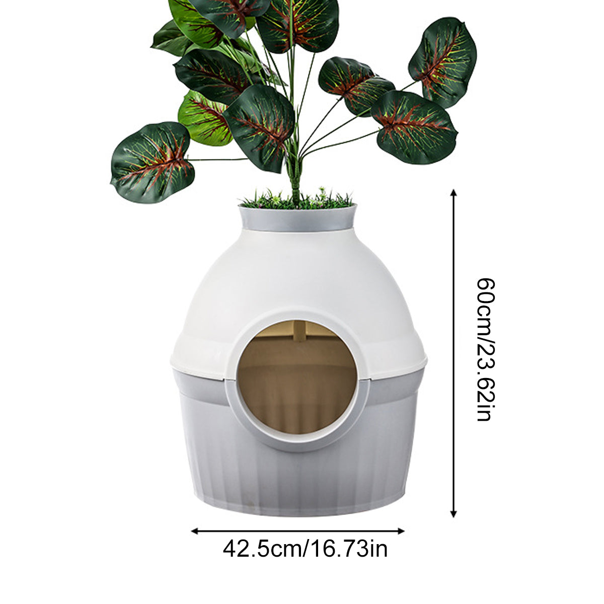 2 in 1 Cat Bed and Litter Box Flower Pot Style for Indoor Pet House Toilet