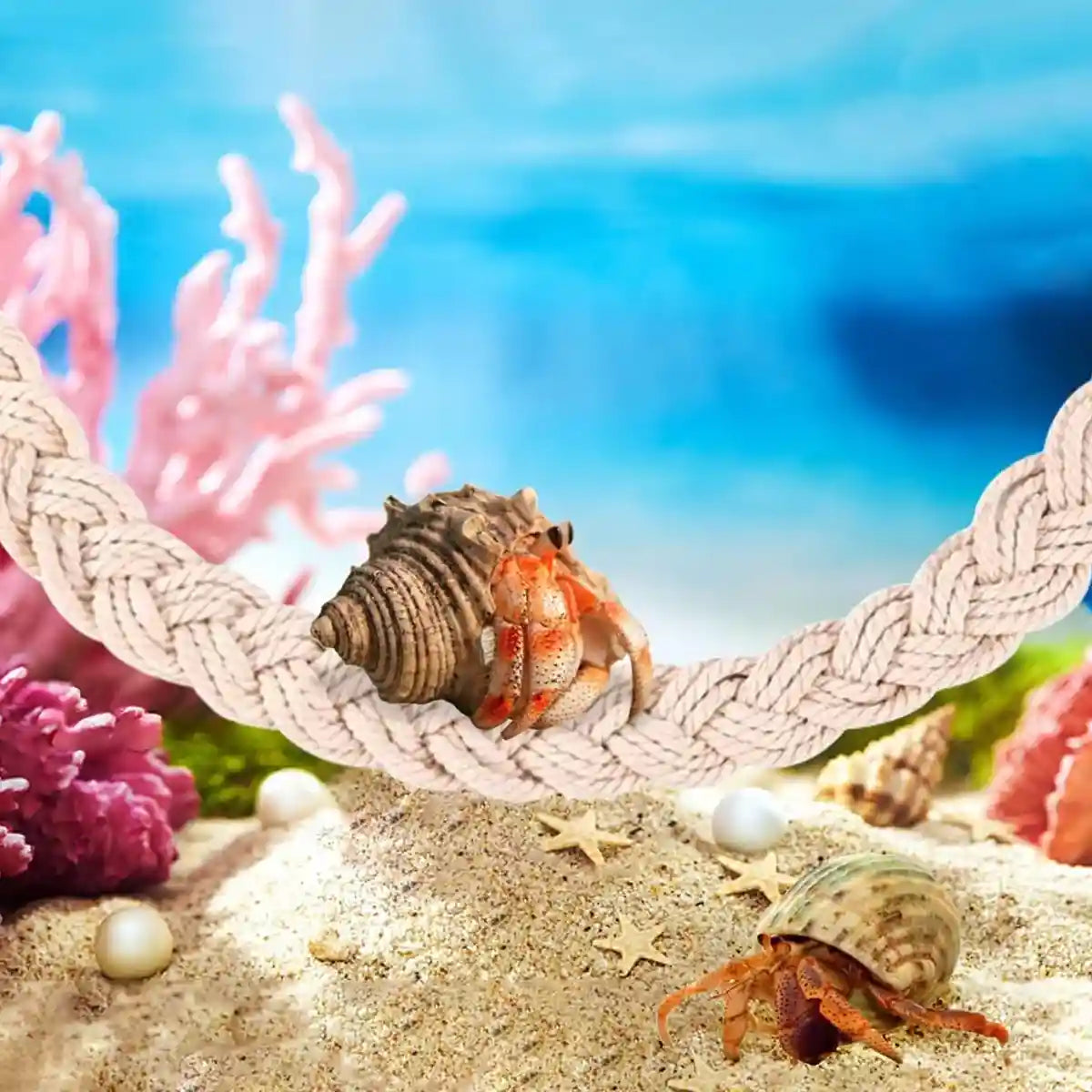 Pet Climbing Suspension Bridge Rope Ladder for Hermit Crabs & Reptiles