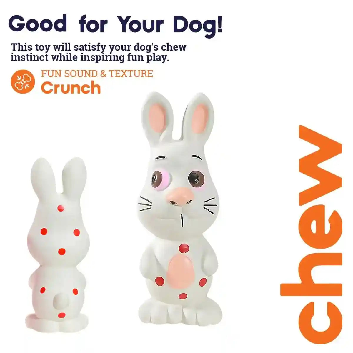 Durable Latex Dog Chew Toy Bunny Squeaky Toy for Dental Wellness