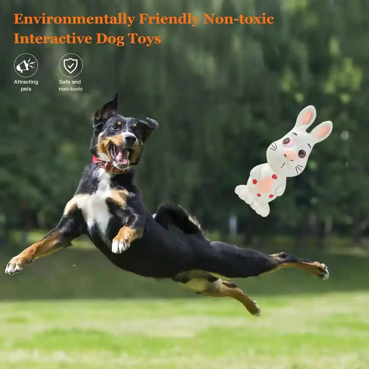 Durable Latex Dog Chew Toy Bunny Squeaky Toy for Dental Wellness