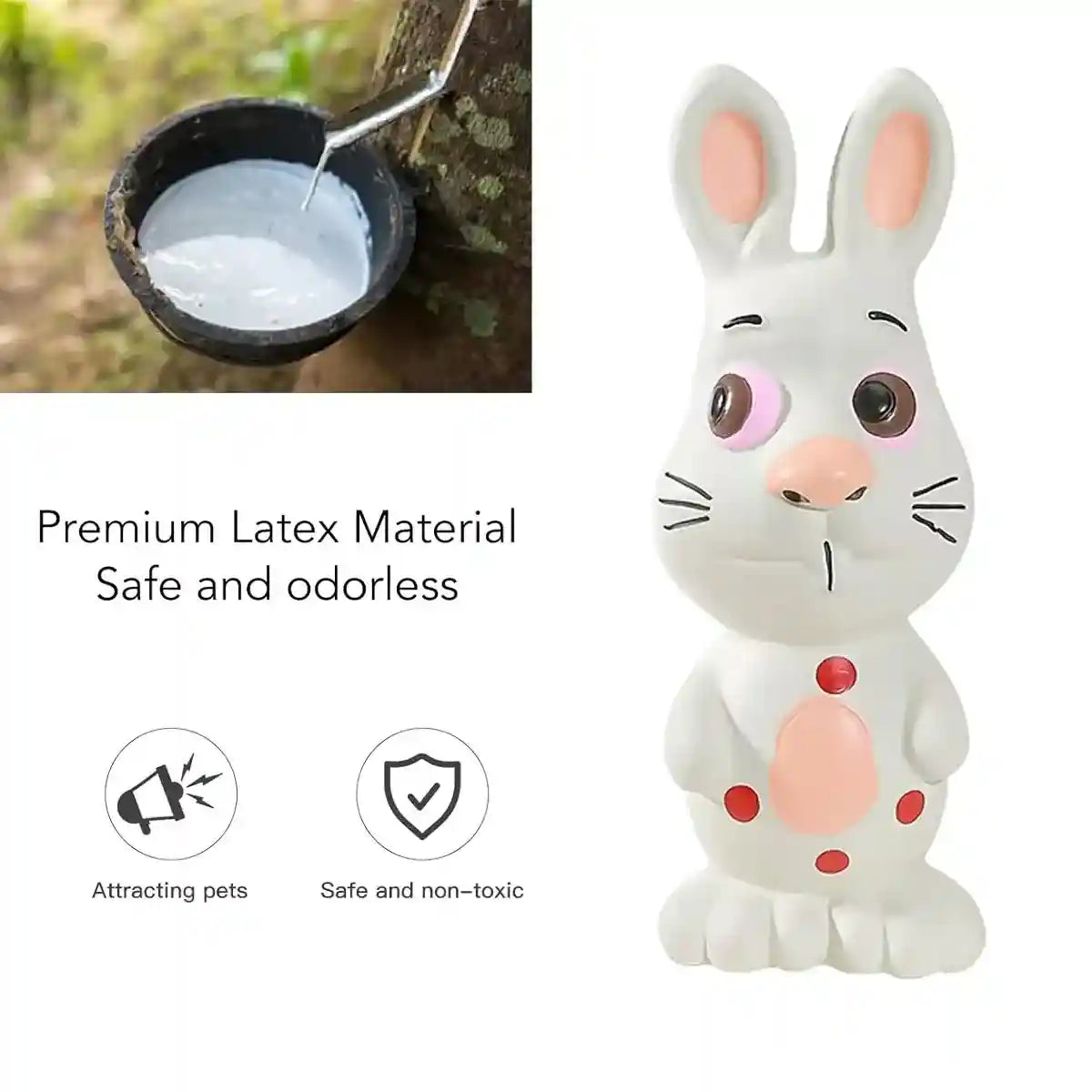 Durable Latex Dog Chew Toy Bunny Squeaky Toy for Dental Wellness
