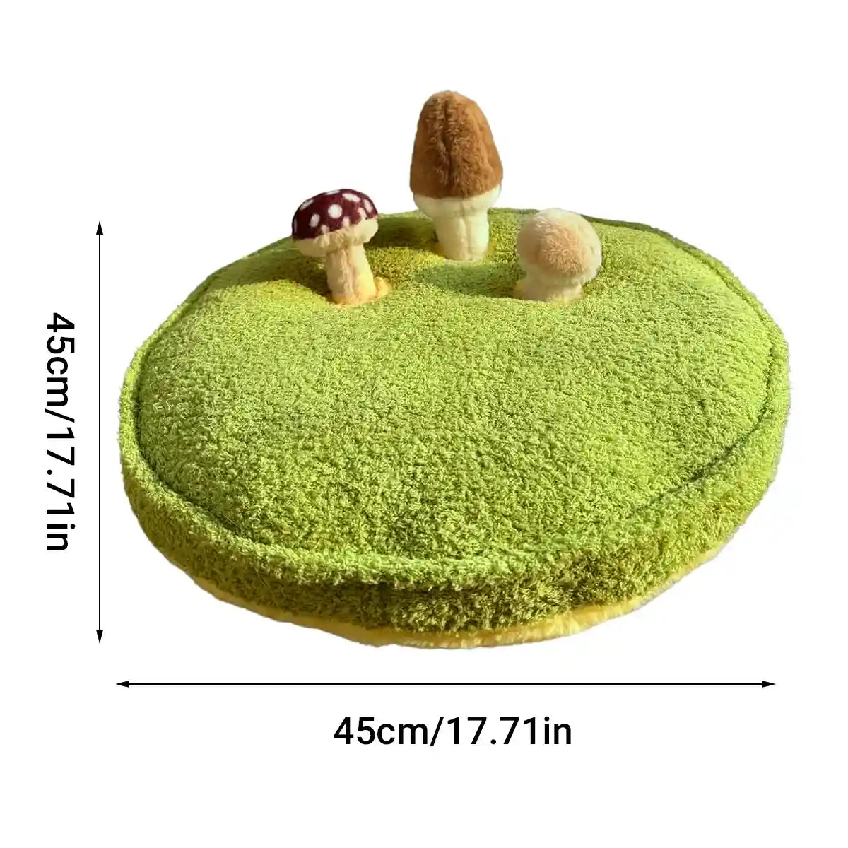 Mushroom Plush Pet Bed with Chew Toys for Small Cats and Dogs