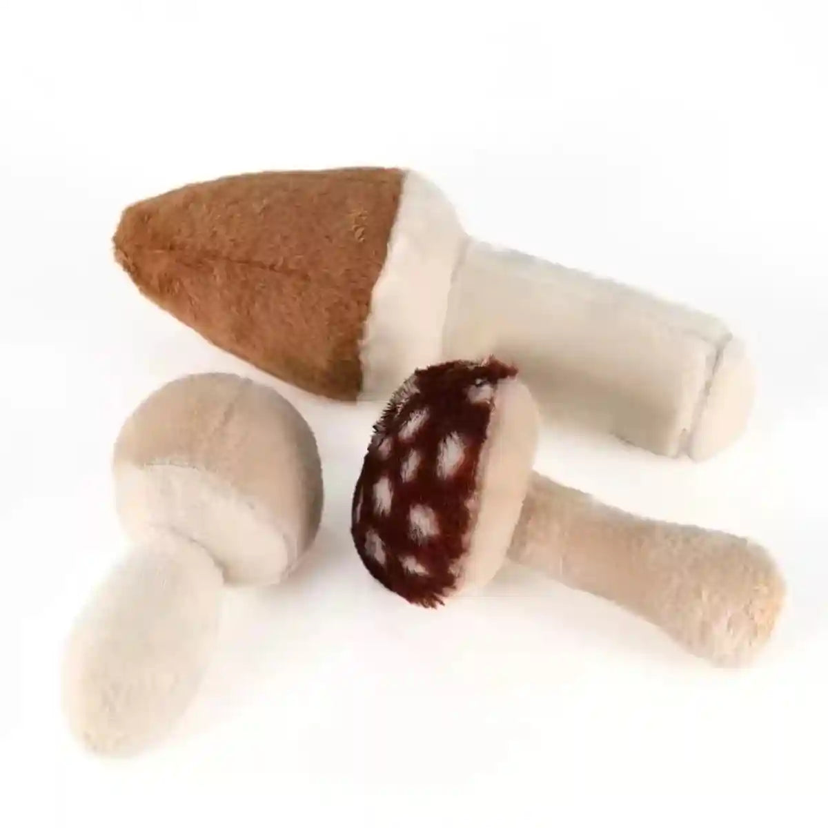 Mushroom Plush Pet Bed with Chew Toys for Small Cats and Dogs