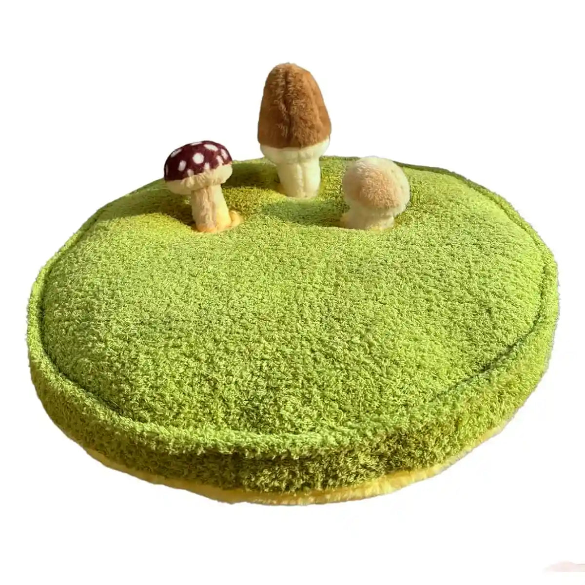 Mushroom Plush Pet Bed with Chew Toys for Small Cats and Dogs