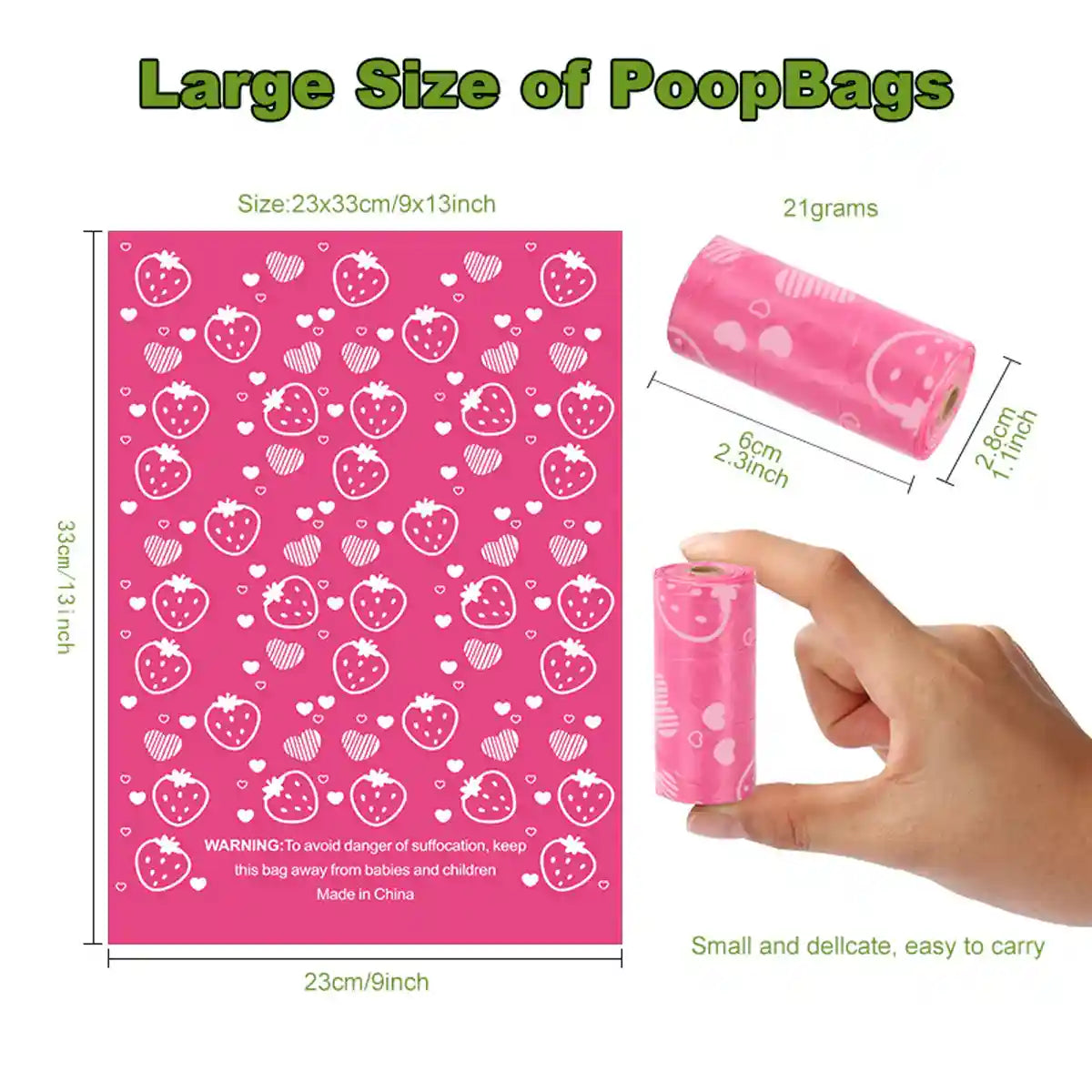 Leak-Proof & Eco-Friendly Biodegradable Pet Poop Bags 8 Rolls