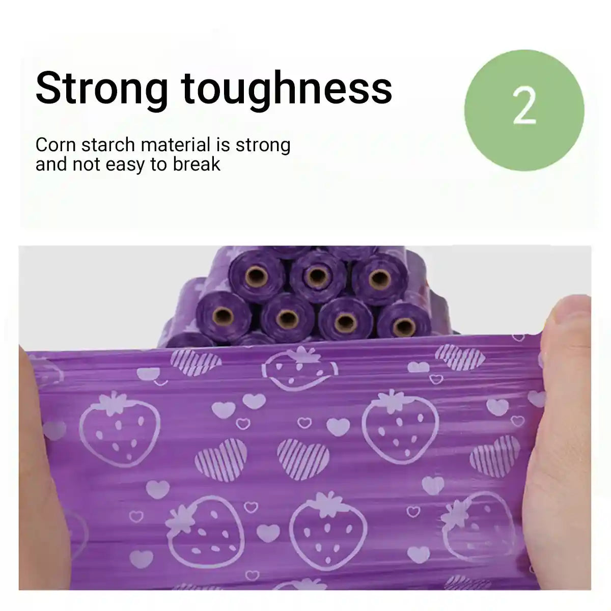 Leak-Proof & Eco-Friendly Biodegradable Pet Poop Bags 8 Rolls