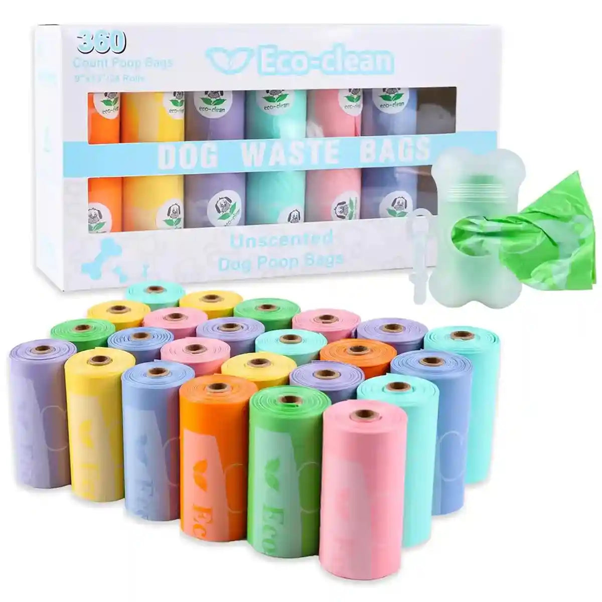 Eco Pet Poop Bags 24 Rolls Leakproof Waste Disposal Set
