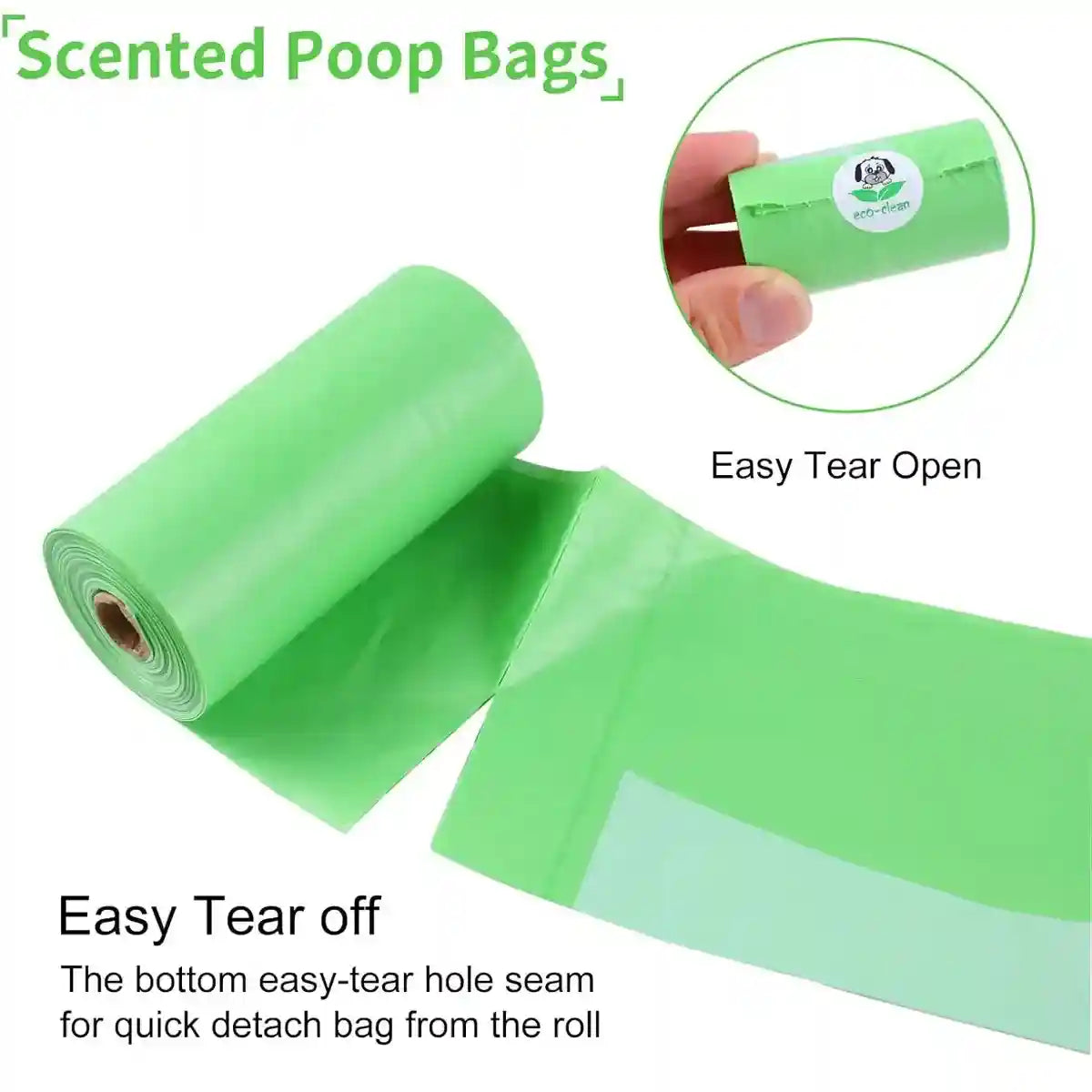 Eco Pet Poop Bags 24 Rolls Leakproof Waste Disposal Set