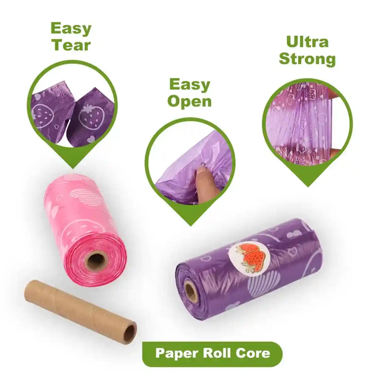 Leak-Proof & Eco-Friendly Biodegradable Pet Poop Bags 8 Rolls