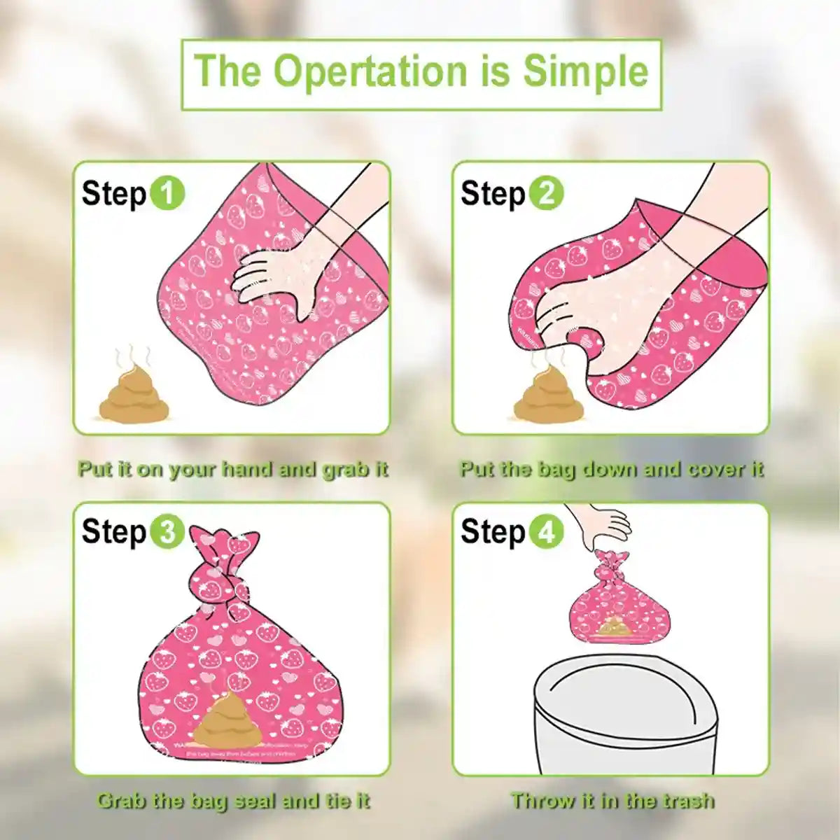 Leak-Proof & Eco-Friendly Biodegradable Pet Poop Bags 8 Rolls