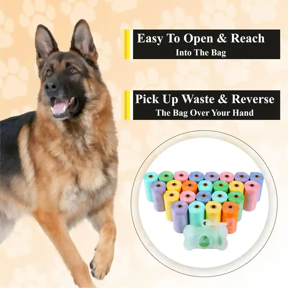 Eco Pet Poop Bags 24 Rolls Leakproof Waste Disposal Set