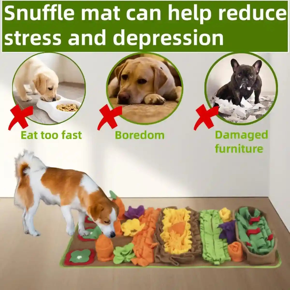 Dog Snuffle Mat Interactive Feeding & Training Pad For Dogs And Cats
