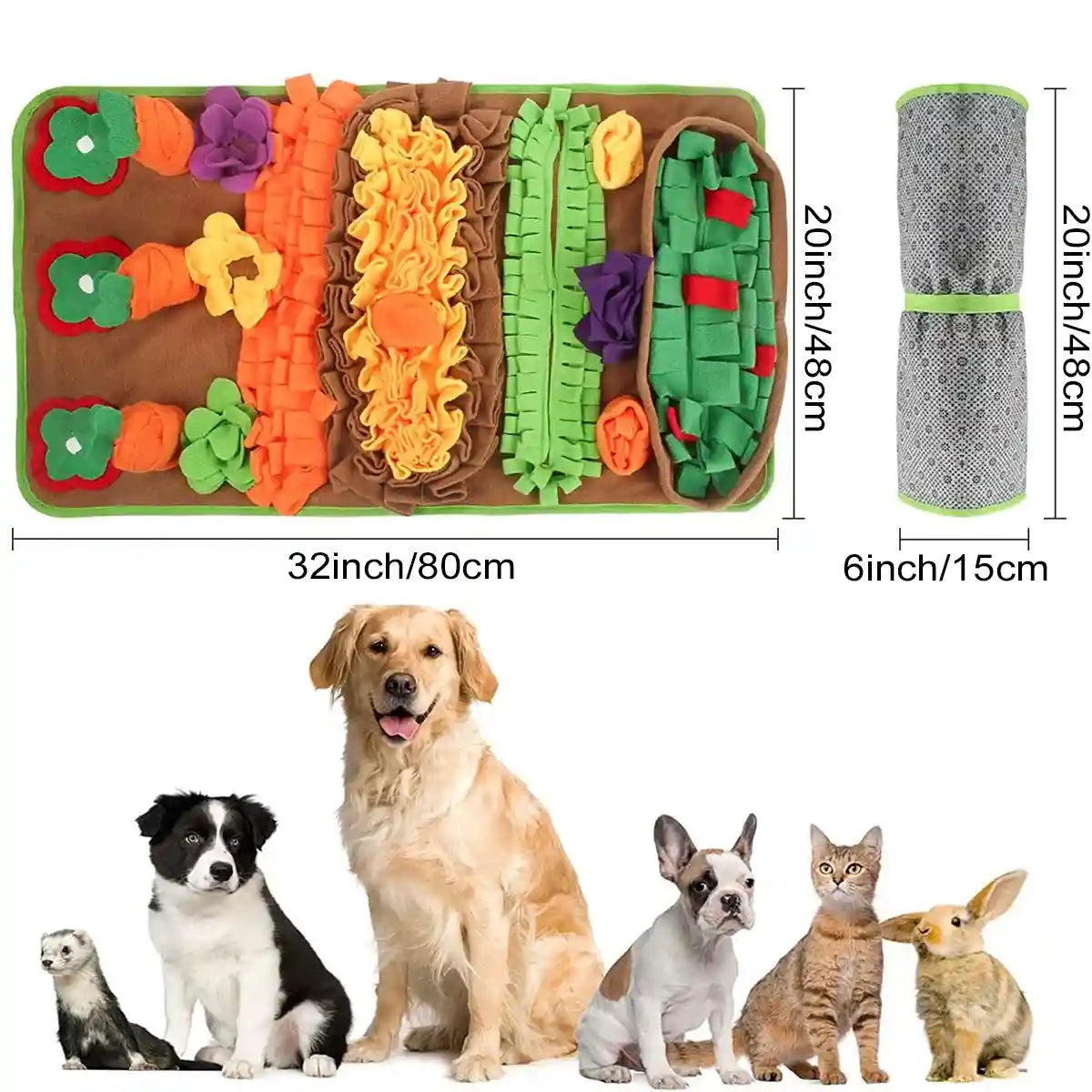 Dog Snuffle Mat Interactive Feeding & Training Pad For Dogs And Cats