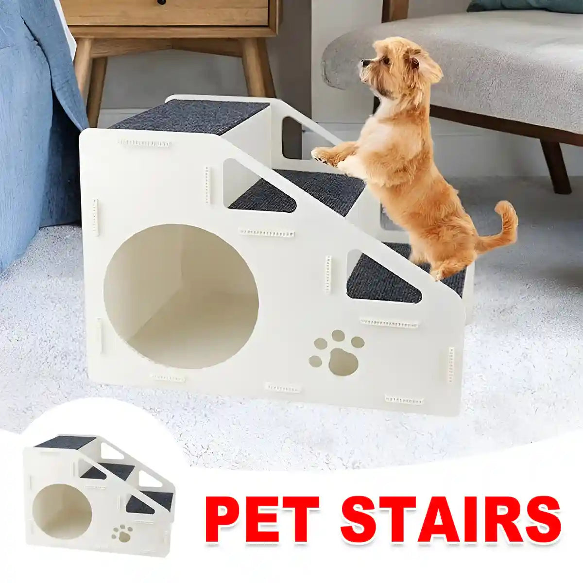Pet Stairs With Nest Non-Slip Indoor Steps for Small Pets