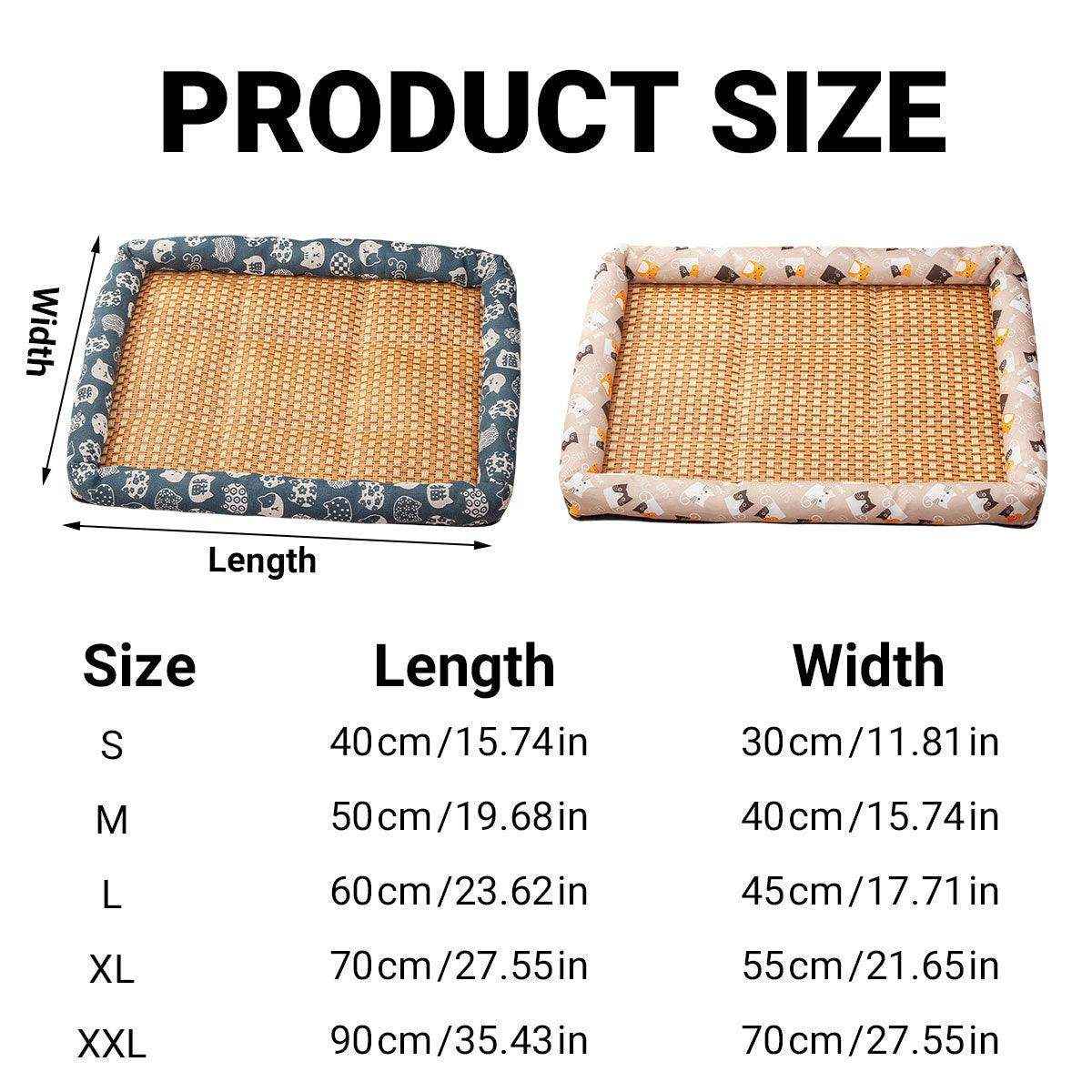 Breathable Rattan Summer Bed Comfortable & Cool Cooling Pet Mat