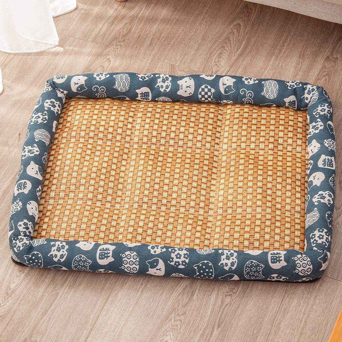 Breathable Rattan Summer Bed Comfortable & Cool Cooling Pet Mat