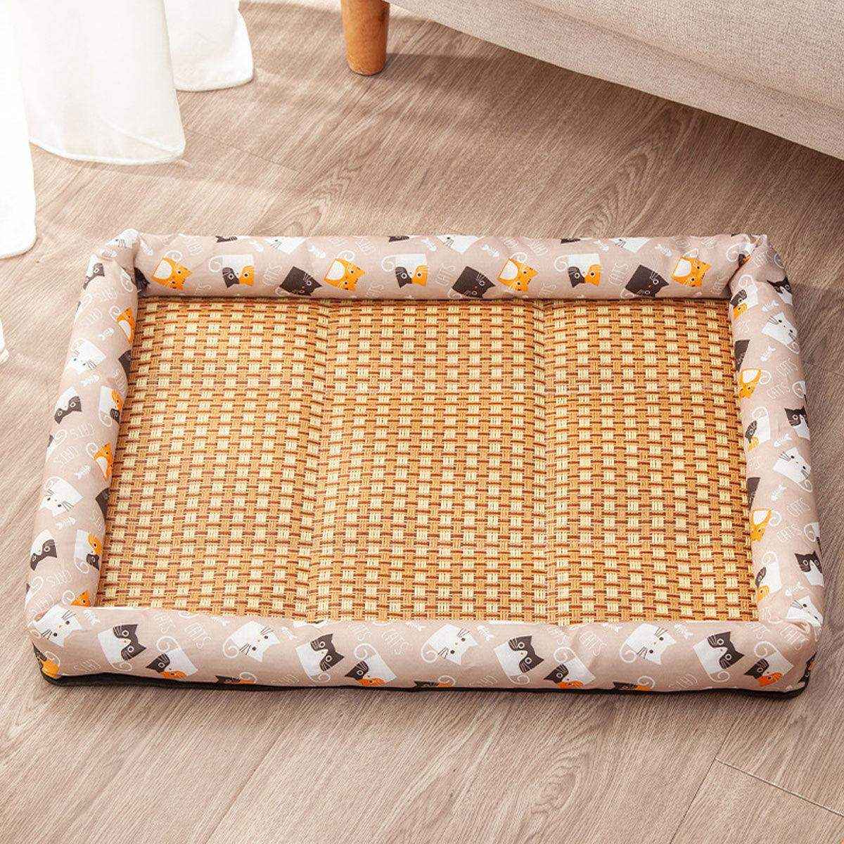 Breathable Rattan Summer Bed Comfortable & Cool Cooling Pet Mat