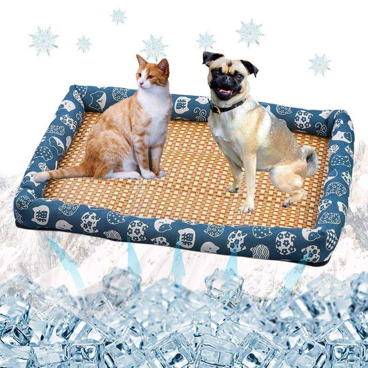 Breathable Rattan Summer Bed Comfortable & Cool Cooling Pet Mat