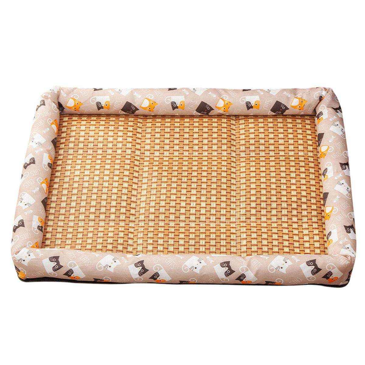 Breathable Rattan Summer Bed Comfortable & Cool Cooling Pet Mat