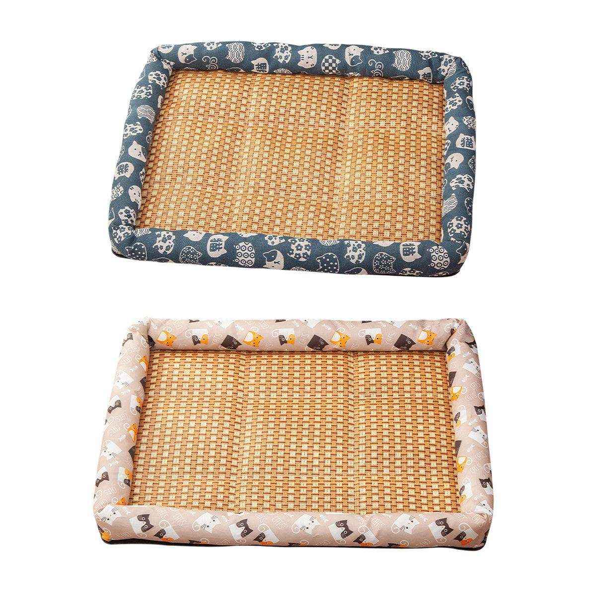 Breathable Rattan Summer Bed Comfortable & Cool Cooling Pet Mat