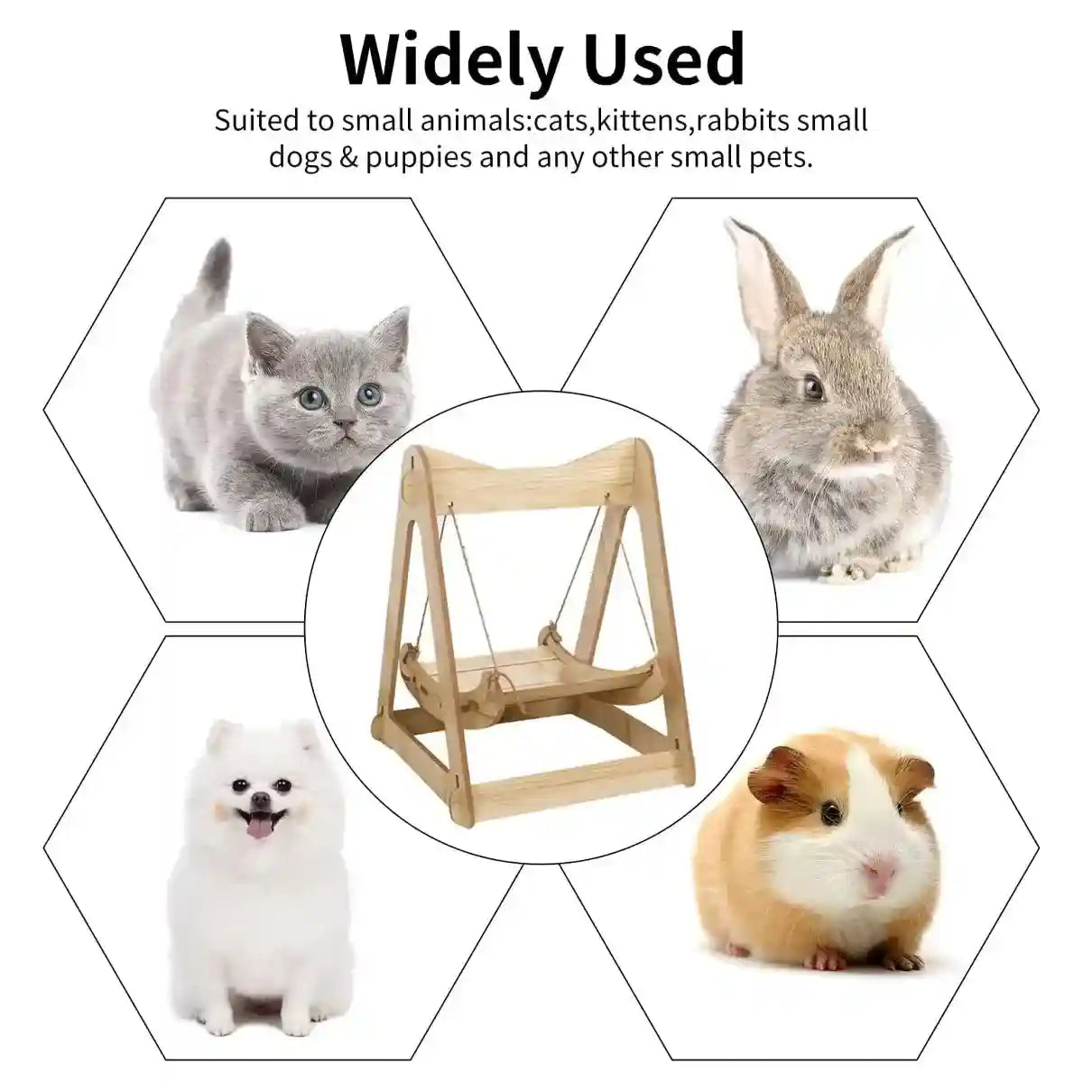 Wooden Swing Design Cat Hanging Beds for Small Pets