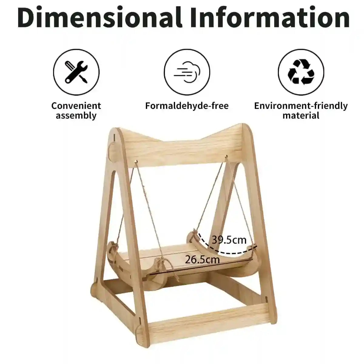 Wooden Swing Design Cat Hanging Beds for Small Pets