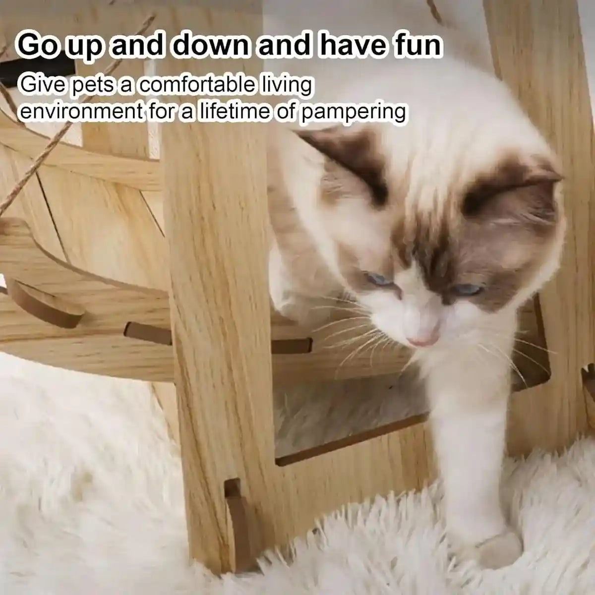 Wooden Swing Design Cat Hanging Beds for Small Pets