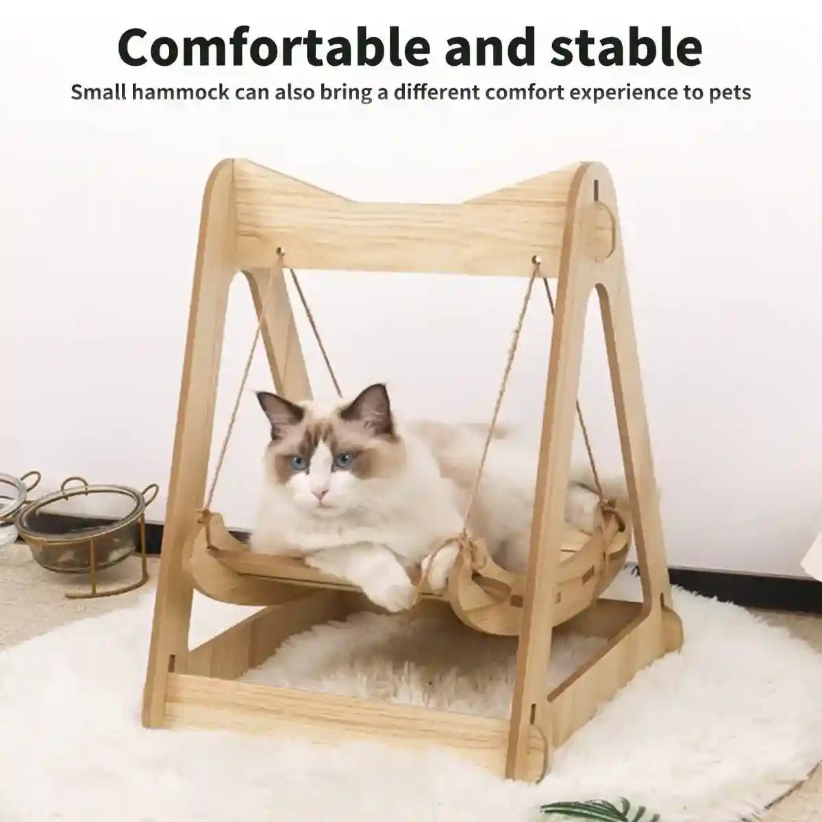 Wooden Swing Design Cat Hanging Beds for Small Pets