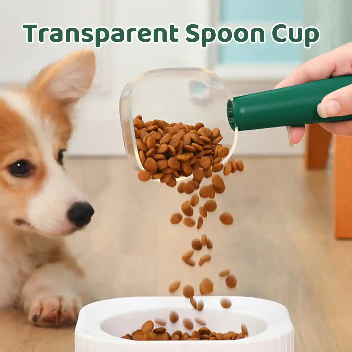 Pet Food Measuring Spoon with Clip Handle Precise 90–120g Scoop