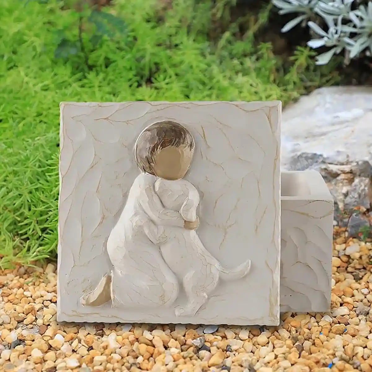 Keepsake Resin Pet Urn Memorial Box for Ashes and Mementos