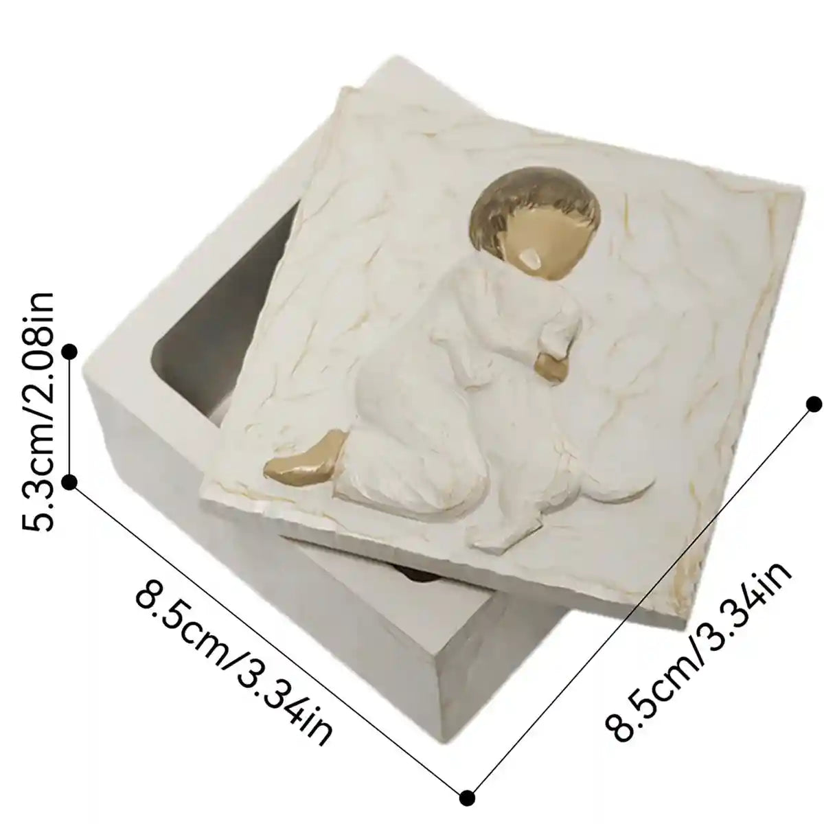 Keepsake Resin Pet Urn Memorial Box for Ashes and Mementos