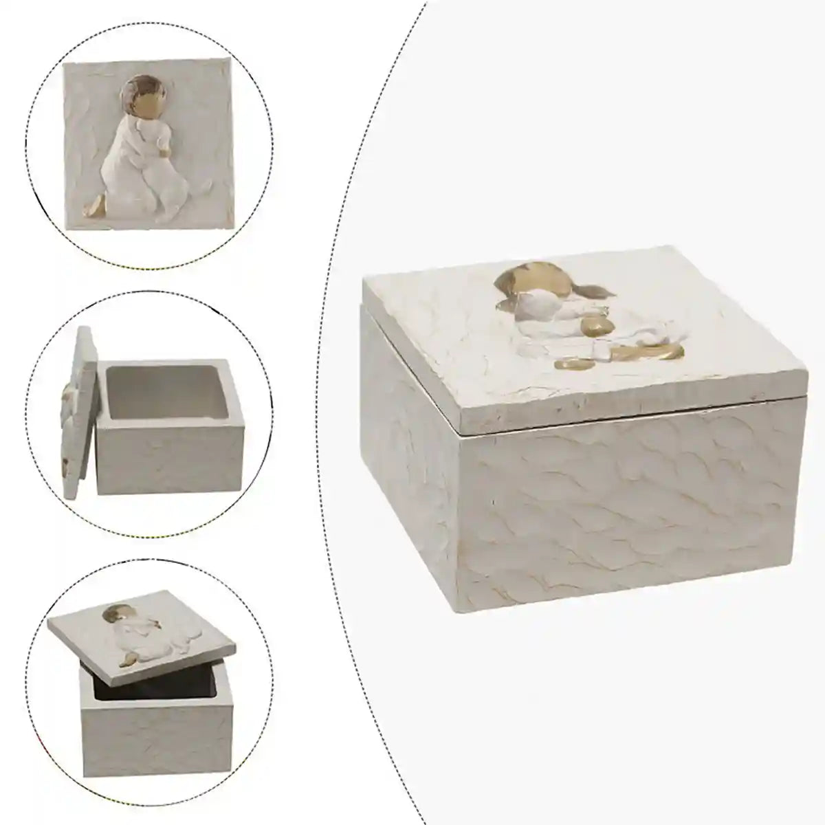 Keepsake Resin Pet Urn Memorial Box for Ashes and Mementos