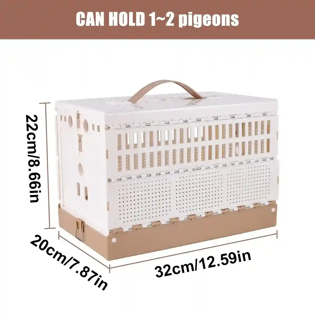 Foldable Pigeon Transport Cage with Dual Doors and Handle