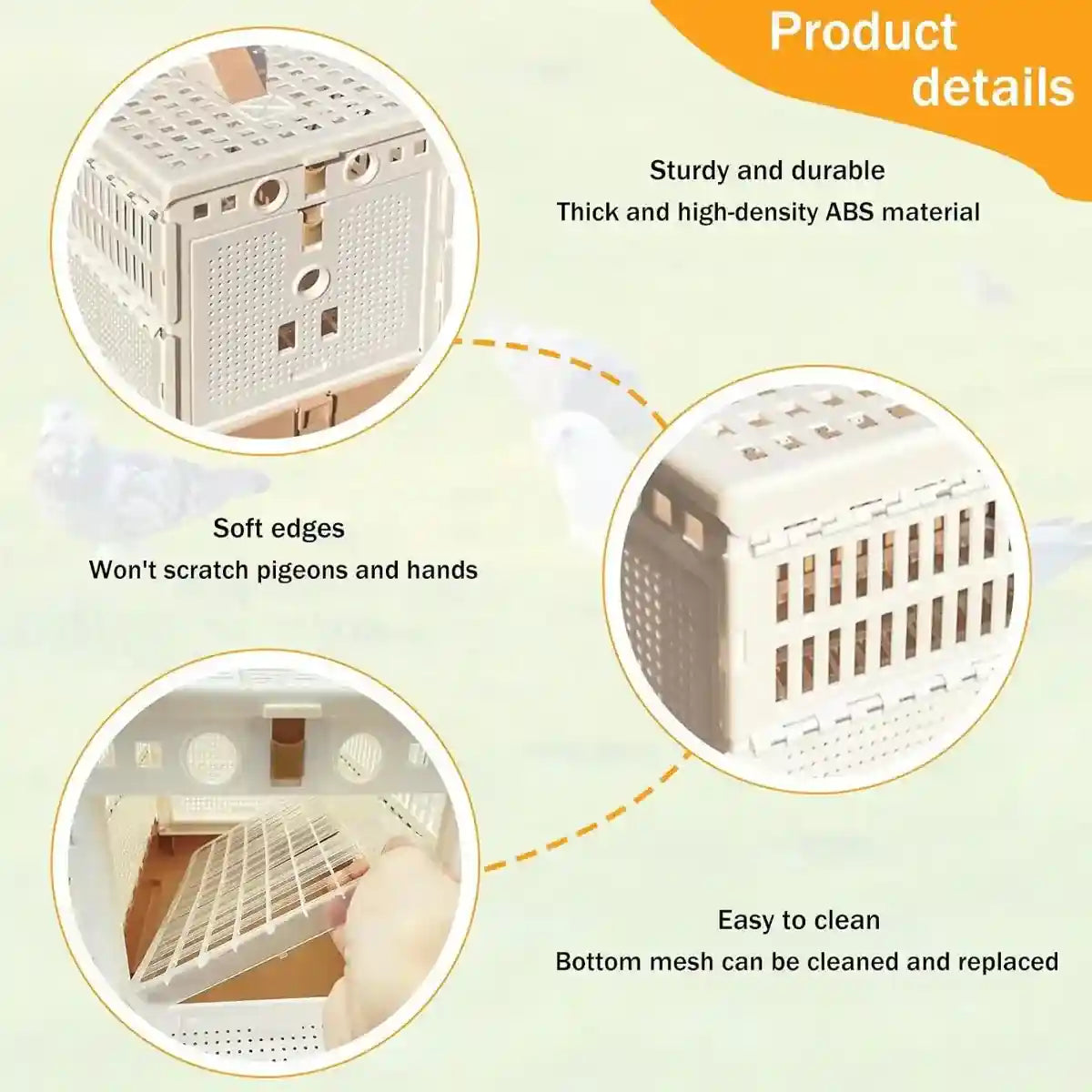 Foldable Pigeon Transport Cage with Dual Doors and Handle