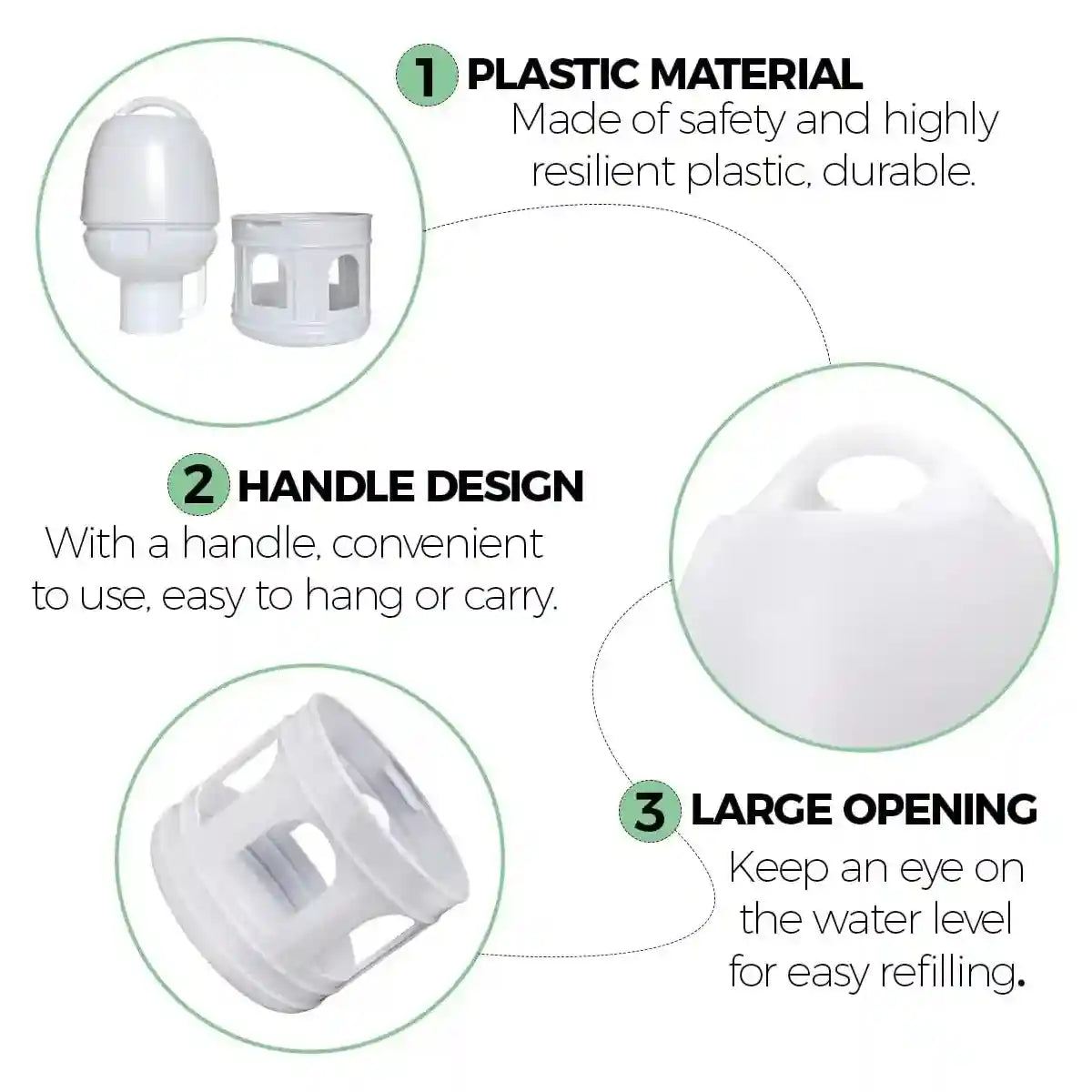 3L Automatic Bird Waterer Large Capacity Dispenser for Pigeons & Parrots