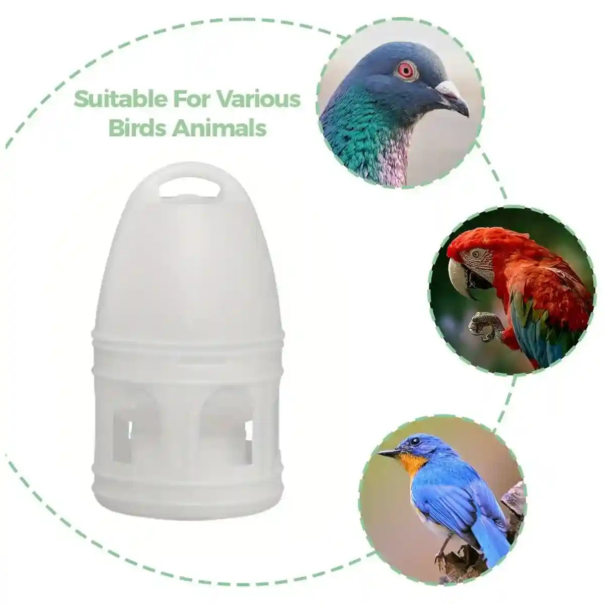 3L Automatic Bird Waterer Large Capacity Dispenser for Pigeons & Parrots