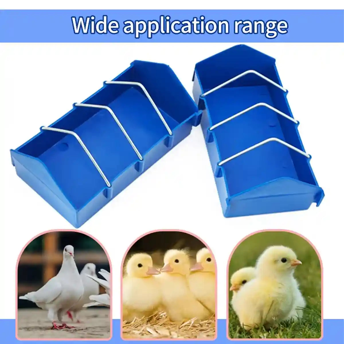 Anti-Spill Pigeon Feeder 2PCS Durable Bird Poultry Feeding Trough