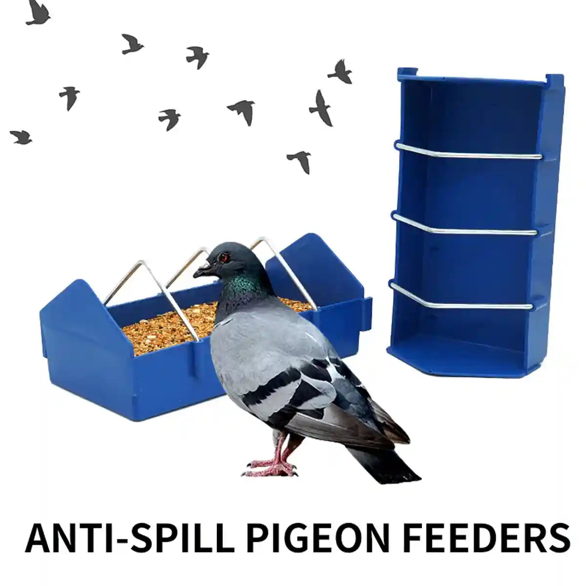 Anti-Spill Pigeon Feeder 2PCS Durable Bird Poultry Feeding Trough