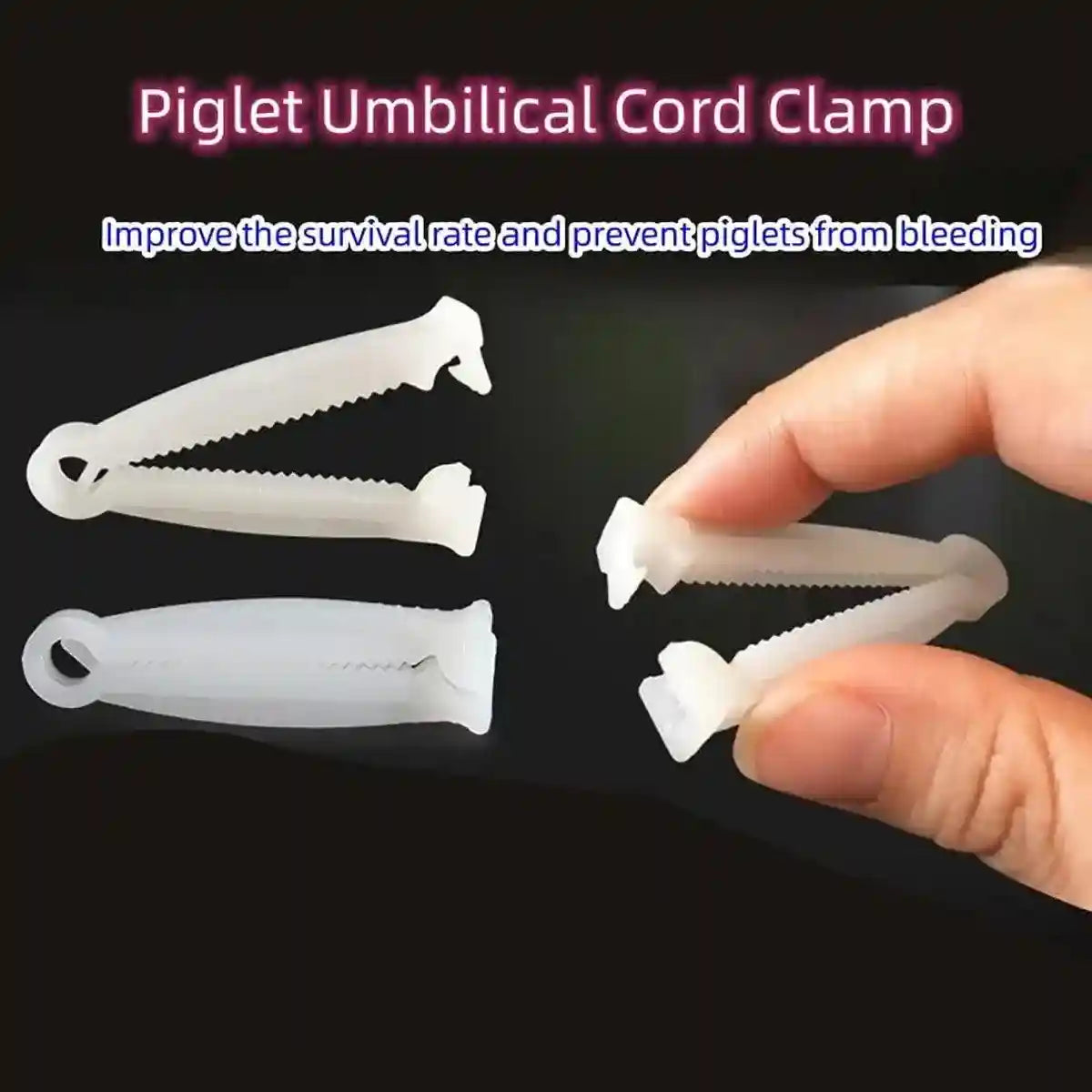 100PCS Piglet Care Umbilical Cord Clamps for Newborn Livestock