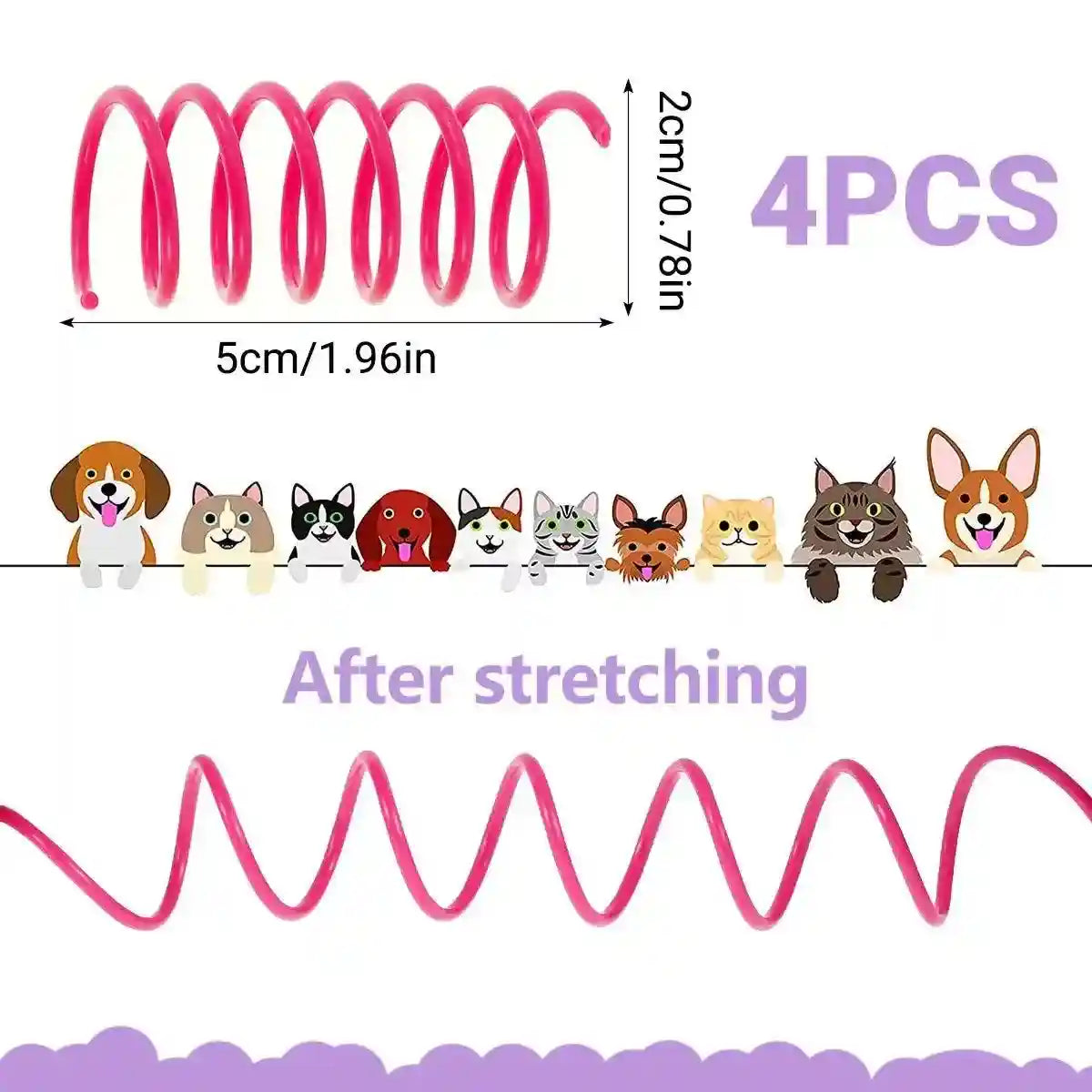 Interactive Spring Cat Toy Colorful Plastic Springs for Indoor Play