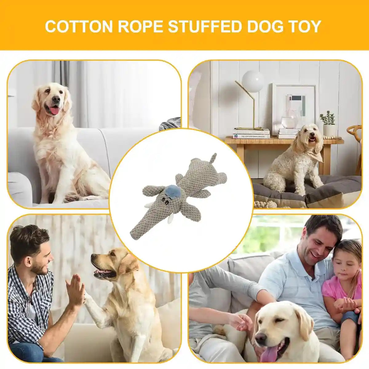 Plush Squeaky Dog Toy Soft Corn Fleece Chew Animal Design